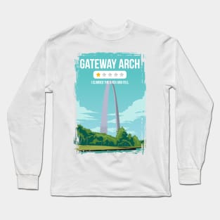 Gateway Arch Funny One Star Review National Park Travel Poster Long Sleeve T-Shirt